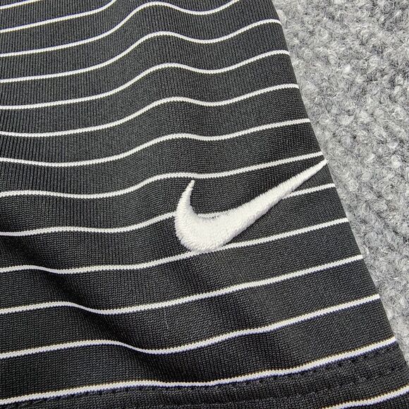 Nike Golf Polo Shirt Mens XL Black White Striped Short Sleeve Tour Performance - Picture 13 of 15